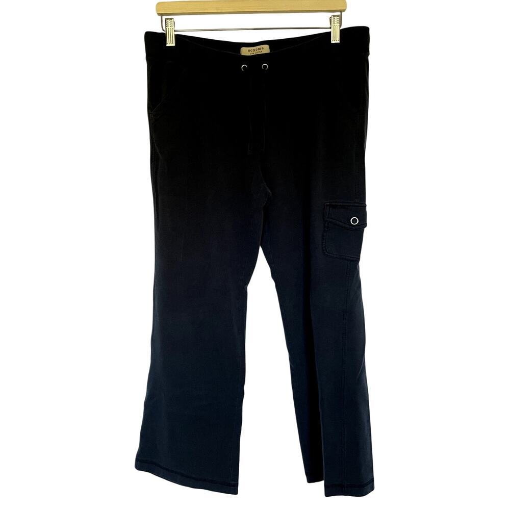 Sonoma Life & Style Petite sweatpants black cotton spandex women's size large